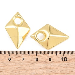 真鍮チャーム  菱形チャーム  ラックめっき  長持ちメッキ  鉛フリー＆カドミウムフリー  18KGP本金メッキ  30x20x7.5mm  穴：5mm&nbsp;KK-CBABBCE-08A-G