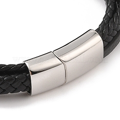 Плетеные браслеты из микрофибры и кожи BJEW-B096-03B