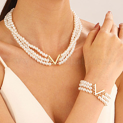 Овальные многослойные бусины из сплава и пластика для женщин&nbsp;WH-WG3E119-01