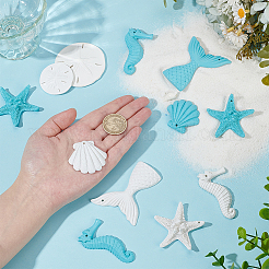 28шт 8 стиля непрозрачные подвески из смолы FIND-WR0012-22