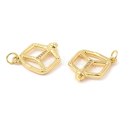 Porte micro ouvrent pendentifs zircone cubique en laiton de placage&nbsp;KK-C030-16G