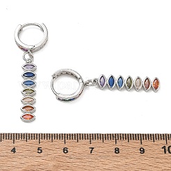 Pendientes colgantes de aro de latón con circonitas cúbicas engastadas&nbsp;KK-CBAD9DF-02P-A