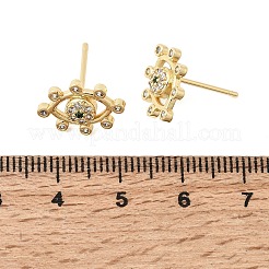 Ohrstecker aus Messing mit Mikropavé-Fassung aus Zirkonia&nbsp;EJEW-C186-20G-01