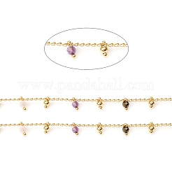 3.28 фут ручной работы граненые цепочки из натурального смешанного камня из бисера X-CHC-E021-02E