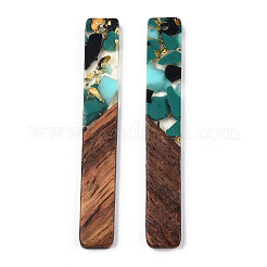 Большие подвески из прозрачной смолы и орехового дерева&nbsp;RESI-TAC0017-42D