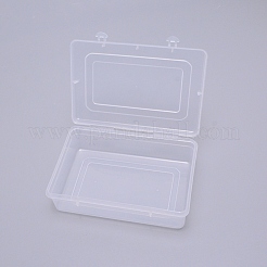 クリアプラスチックビーズ収納ケース  ヒンジ付き蓋付き  ビーズなど  長方形  透明  16.2x11.45x5.15cm&nbsp;CON-WH0072-40