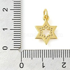 Подвески в форме звезды с покрытием из латуни с микропаве из кубического циркония&nbsp;KK-S396-26