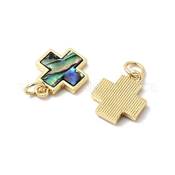 Подвески-крестики из эпоксидной смолы и натуральной ракушки пауа KK-K384-15G