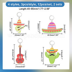 Cinco de mayo непрозрачные печатные акриловые подвесные маркеры петель с замком HJEW-AB00177