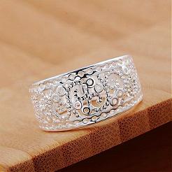 Винтаж элегантный стиль моды латунные полые металлические кольца RJEW-EE0002-006P-D