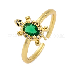 Кольца-манжеты для женщин с покрытием из латуни с микропаве из кубического циркония&nbsp;RJEW-M028-93G