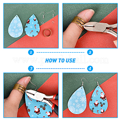 Kit de fabrication de boucles d'oreilles en cuir synthétique à thème de Noël (12 paire)&nbsp;DIY-FH0002-29