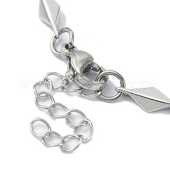 Браслеты-цепочки с ромбовидными звеньями из нержавеющей стали 304 BJEW-D023-02P