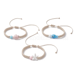 3шт регулируемые браслеты из фарфоровых бусин ручной работы для женщин BJEW-JB11970