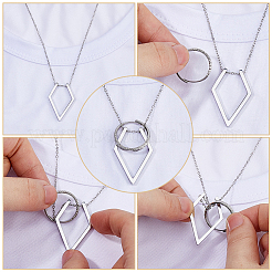 1 шт. подвеска из нержавеющей стали в виде ромба NJEW-HS0001-09