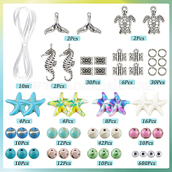 DIY-Kits zur Herstellung doppellagiger Armbänder mit Ozeanmotiven&nbsp;DIY-SC0029-52