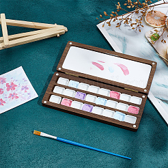 Деревянная магнитная коробка для красок с откидной крышкой&nbsp;AJEW-WH0348-685