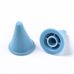 プラスチックDIY織りツール編み針キャップ  編み針ストッパ  ドジャーブルー  20x17mm  穴：5mm&nbsp;TOOL-R032-17mm-09