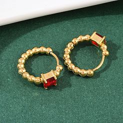 Квадратные серьги-кольца из нержавеющей стали 304&nbsp;EJEW-I320-28G