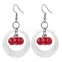 4 пара серег-подвесок из латуни EJEW-JE06258