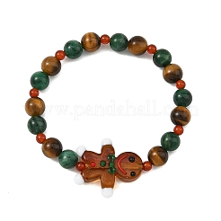 Braccialetti elasticizzati rotondi con perline di corniola naturale&nbsp;BJEW-TA00759
