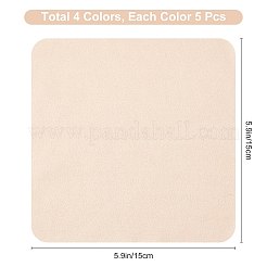 20 шт. 4-х цветная замшевая ткань для чистки очков AJEW-GF0003-61