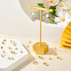 50 шт. 201 нержавеющая сталь плоская круглая фурнитура для сережек-гвоздиков&nbsp;STAS-UN0060-69