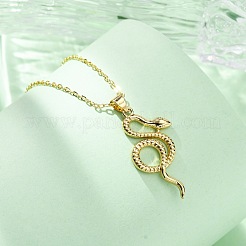 Латунные подвески в виде змеи&nbsp;LS-NJEW-S438-01A-G