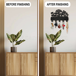 Настенные вешалки из дерева и железа HJEW-WH0055-094