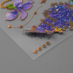 Wasserdichte selbstklebende Heißprägeaufkleber mit Blumenmuster für Haustiere&nbsp;DIY-WH0043-12B