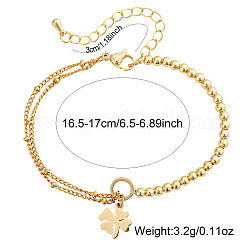 Armbänder mit vierblättrigem Kleeblatt-Anhänger aus Edelstahl 304&nbsp;LS-UY0745-1