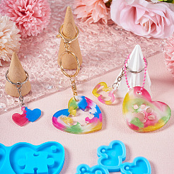 Stampi in silicone fai da te con ciondolo a cuore 2 pz 2 stili&nbsp;DIY-TA0009-27