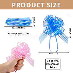 12色のプラスチック製プルリボン24個  パーティー、お祭り、家の装飾に  ミックスカラー  950mm  2個/カラー&nbsp;AJEW-FH0009-01