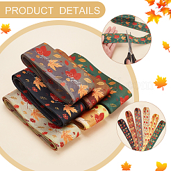 6 ярд двухцветной осенней полиэстеровой ленты с двусторонней печатью OCOR-BC0005-37