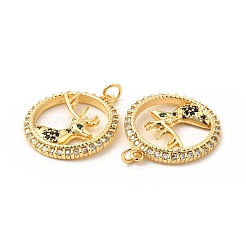 Pendentifs avec zircon cubiques à micro-pavés en laiton&nbsp;KK-H441-26G
