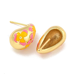 Латунные серьги обруча EJEW-C102-49G