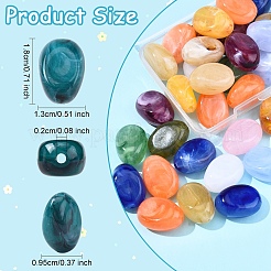 20 шт. овальные акриловые бусины с имитацией драгоценных камней&nbsp;OACR-YW0002-48