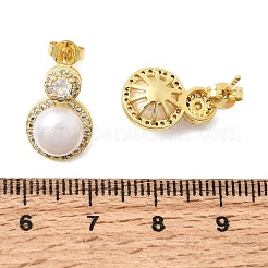Boucles d'oreilles en laiton avec zircone cubique de micro pave&nbsp;CU-CBABA66-08G