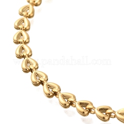 Ионное покрытие (ip) 304 нержавеющая сталь браслеты в форме сердца для женщин&nbsp;BJEW-H613-03G