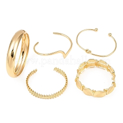 Набор из 5 браслета из железа и сплава двух разных стилей для женщин.&nbsp;BJEW-A156-03G