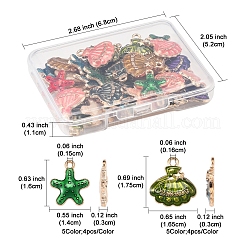 32шт 8 стиля подвески из сплава с эмалью&nbsp;ENAM-FS0002-66