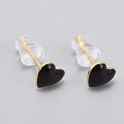 Orecchini a bottone in ottone smaltato&nbsp;EJEW-L231-65