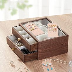 Tragbare Ohrring-Displaykarten aus PU-Leder&nbsp;EDIS-WH0029-09