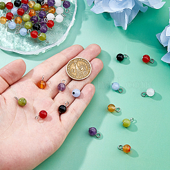 70 pièce 7 styles chakra naturel onyx noir & cornaline & améthyste & jade blanc & malaisie teintée & quartz teinté & pendentifs en jade de Taiwan&nbsp;PALLOY-DC00032