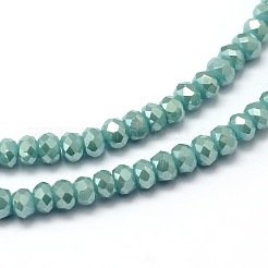 Граненый граненый полный радуга гальванических стеклянных бус стренги EGLA-M004-2mm-A15