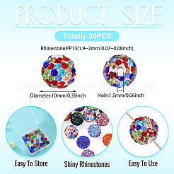 30шт стеклянные горный хрусталь глины проложить круглые бусины&nbsp;RB-TA0001-27B