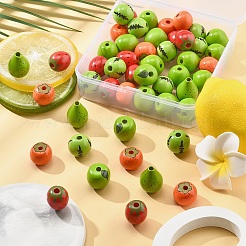 50шт 5 вида деревянных бусин WOOD-FS0001-45