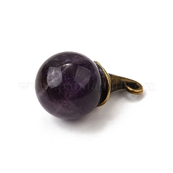 Натуральные аметистовые круглые подвески с ведьминой шляпой из сплава G-D311-01AB-07