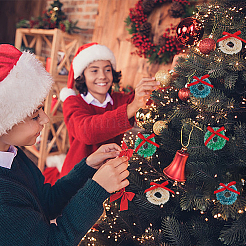 30 шт. Рождественский венок из полиэстера и сизаля двух цветов&nbsp;HJEW-WR0001-22B