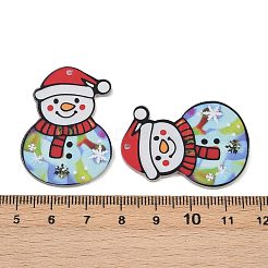 Подвески из непрозрачного акрила с принтом на рождественскую тематику&nbsp;OACR-B037-03